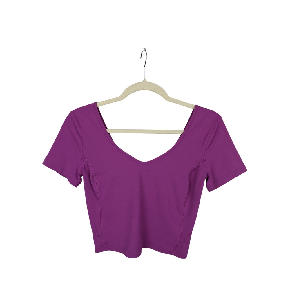 Lululemon Align Crop T-Shirt Vivid Plum Purple Size 8 Nulu Activewear Top